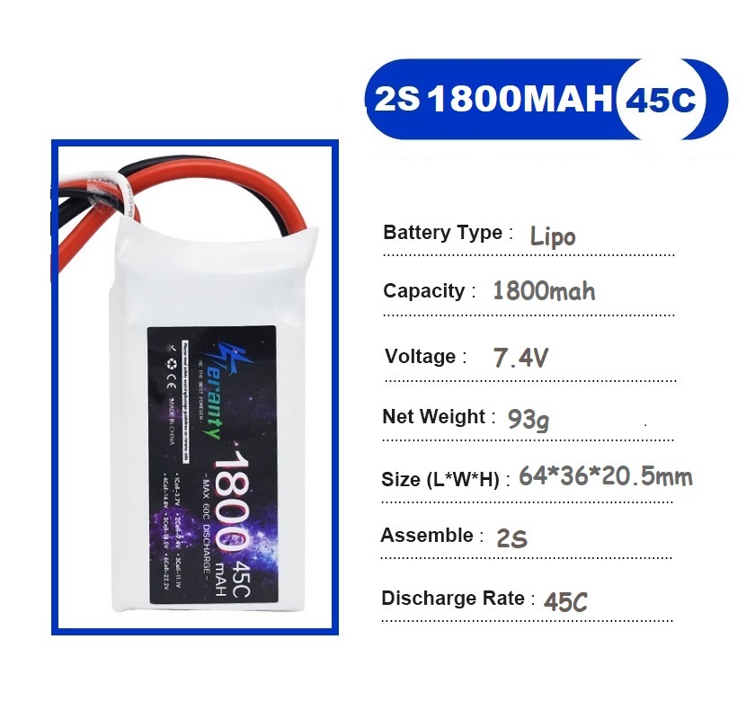 2PCS 7.4V Lipo 2S Battery 1500 - Drone Battery 4S review and price